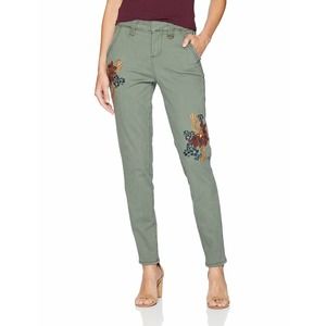 Jag Jeans Women's Dana Chino Pant with Embroidery 14 Jungle Palm